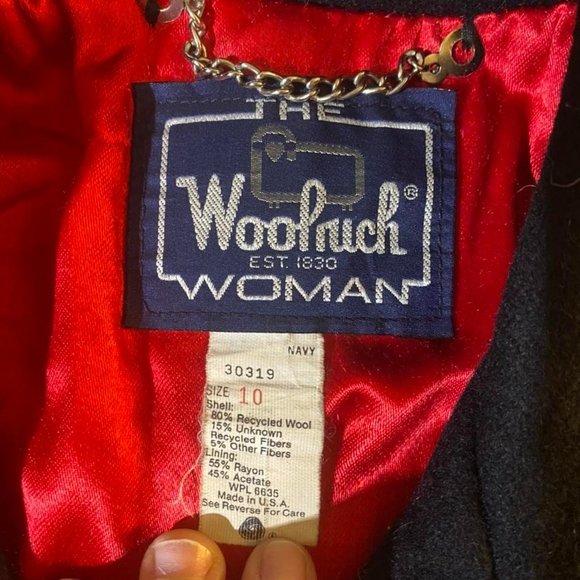 Vintage Woolrich Navy Women's Peacoat Jacket - Picture 3 of 3